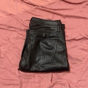 Baby boot, mid rise leather pants
